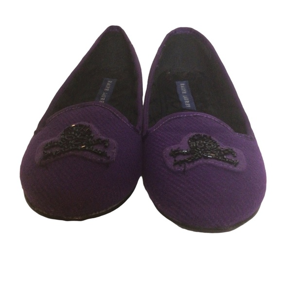 Ralph Lauren Skull and Bones Purple Flats/Slippers - Picture 5 of 10